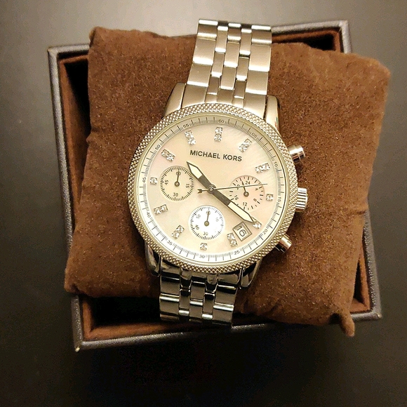 Michael Kors Women's Ritz Watch, Silver - Picture 1 of 9